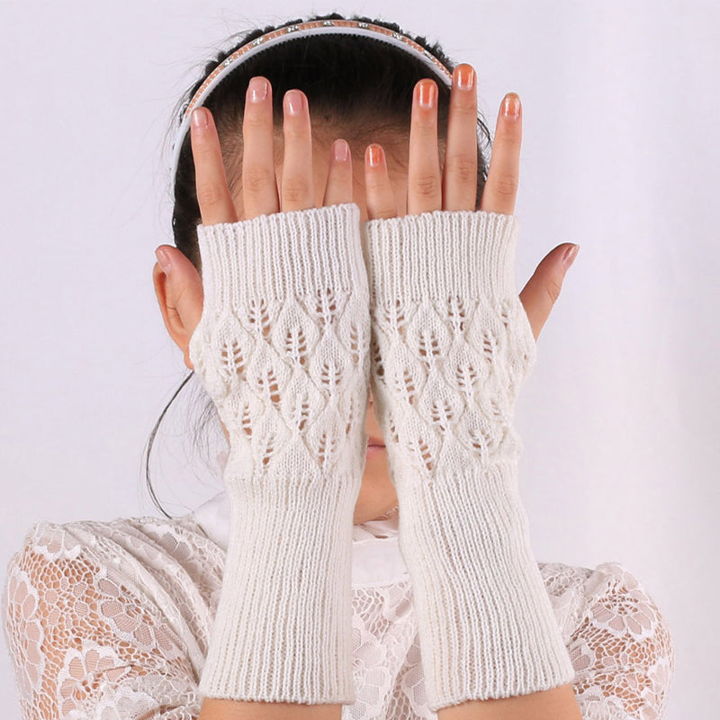Réchauffeurs Tricot Mittens Demi-Doigt Gants