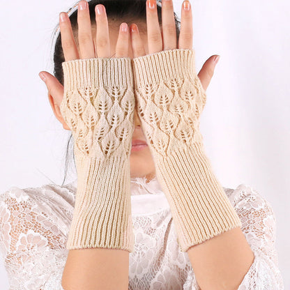 Réchauffeurs Tricot Mittens Demi-Doigt Gants