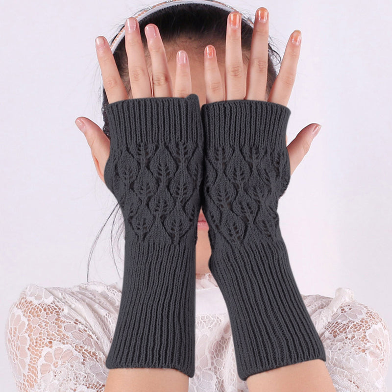 Réchauffeurs Tricot Mittens Demi-Doigt Gants